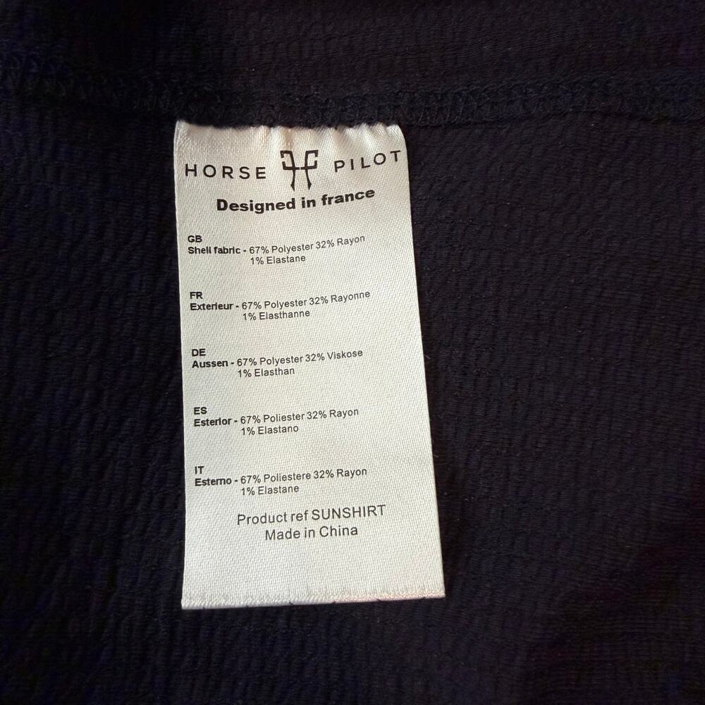 Horse Pilot Suntech Shirt Anti-UV Long Sleeve Riding Schooling Quarter Zip Blue - Picture 16 of 16